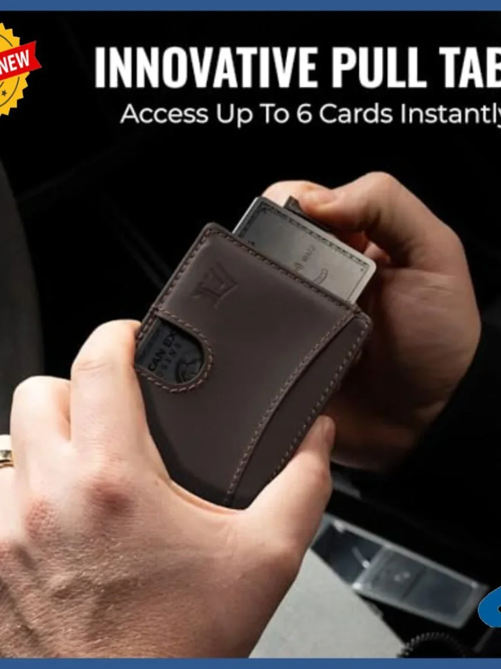Slim RFID Blocking Leather Wallet with Money Clip - Front Pocket Bifold Holds